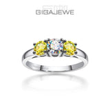 Amazing 1.0ct 4.5mm+2X4.0mm Round Cut D VVS1 Moissanite Diamonds 925 Silver Wedding Engagement Rings for Women