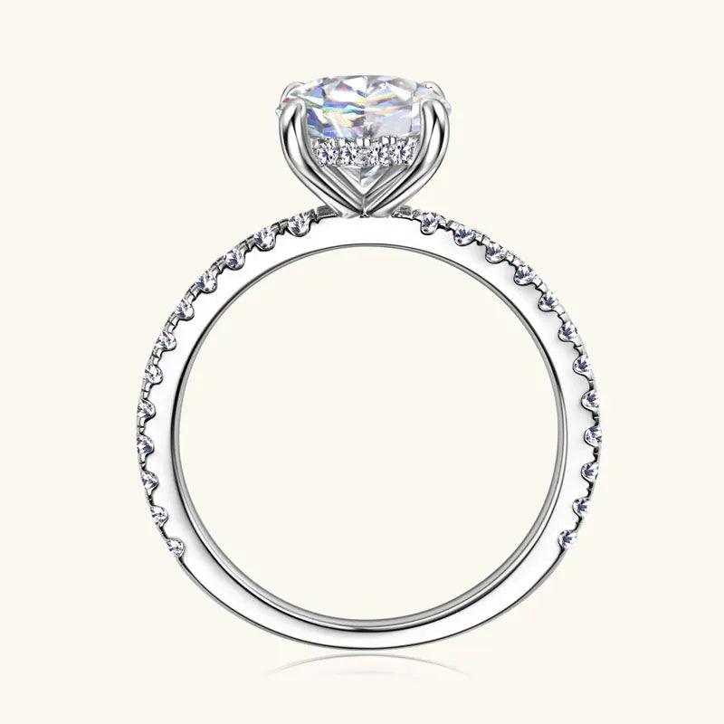 Certified 2CT Moissanite Diamond Solitaire Ring Sparkling Engagement Wedding Rings s925 Silver Wedding Jewellery