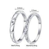 Luxury Moissanite Diamonds Couple Wedding Rings - 925 Sterling Silver Fashion Simple Fine Jewellery