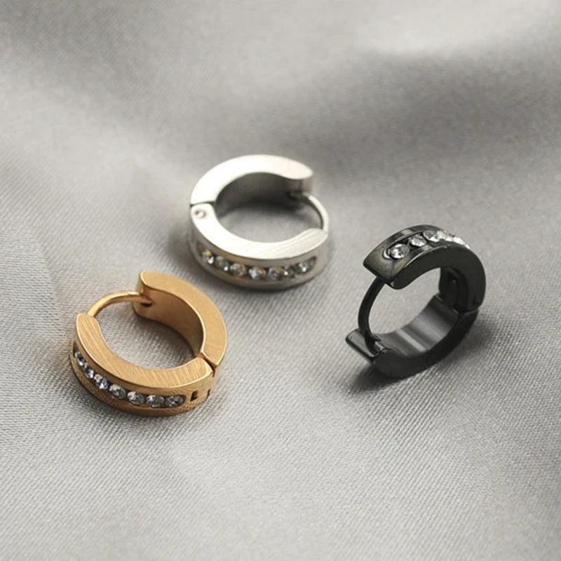 New Stainless Steel Cubic Zirconia Hoops Earrings for Women and Girls - Silver Colour Crystal Fashion Earrings - The Jewellery Supermarket