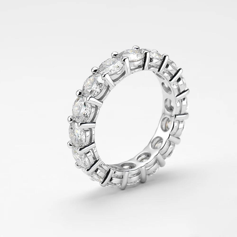 Adorable 18K YGP 2.2 CT Moissanite Diamonds Eternity Rings for Women - Engagement Wedding Fine Rings - The Jewellery Supermarket