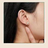 Solitaire Design 6 Prongs D Colour 14KGP Moissanite Diamonds Stud Earrings Sterling Silver Fine Jewellery for Women - The Jewellery Supermarket