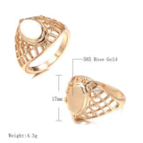Marvelous Classic Simple Weaving Glossy 14K Filled Rose Gold Big Rings for Women  Ethnic Wedding Jewellery