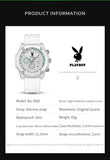 PLAYBOY Top Brand Original Luxury Waterproof Silicone Strap Calendar Luminous Fashion Quartz Men's Wrist Watches