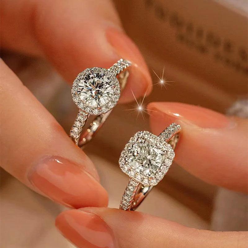Awesome 100% Real Moissanite Ring  D Colour VVS1 Adjustable Size S925 Silver GRA Certificate Wedding Rings for Women