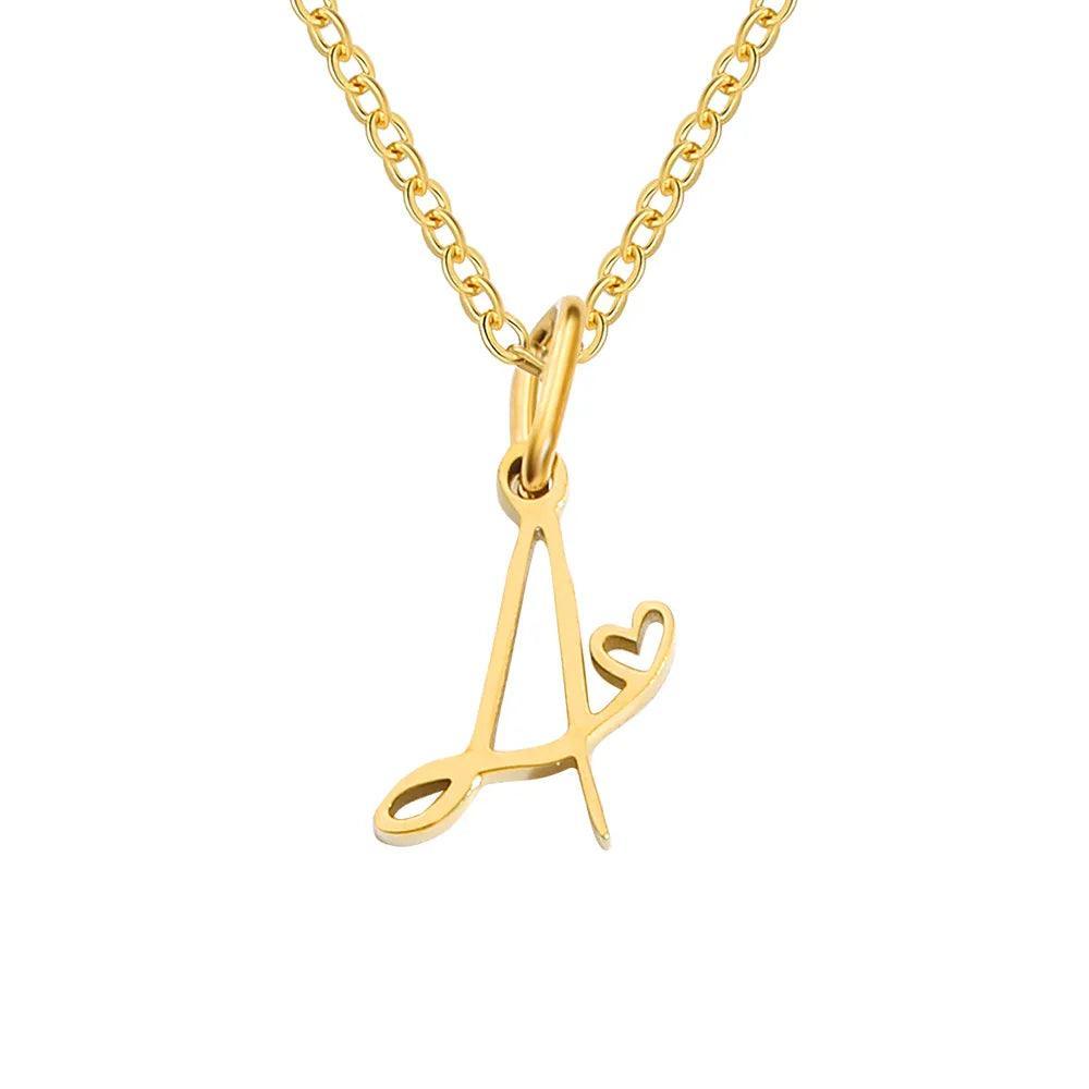 New Stainless Steel Initial Necklaces for Women and Girls - 26 Art Letters - Ideal Gifts - The Jewellery Supermarket
