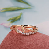 Fine Wedding Jewellery Fashion Luxury 14K Filled Rose Gold Micro-wax Inlay AAA Zircon Diamonds Ring