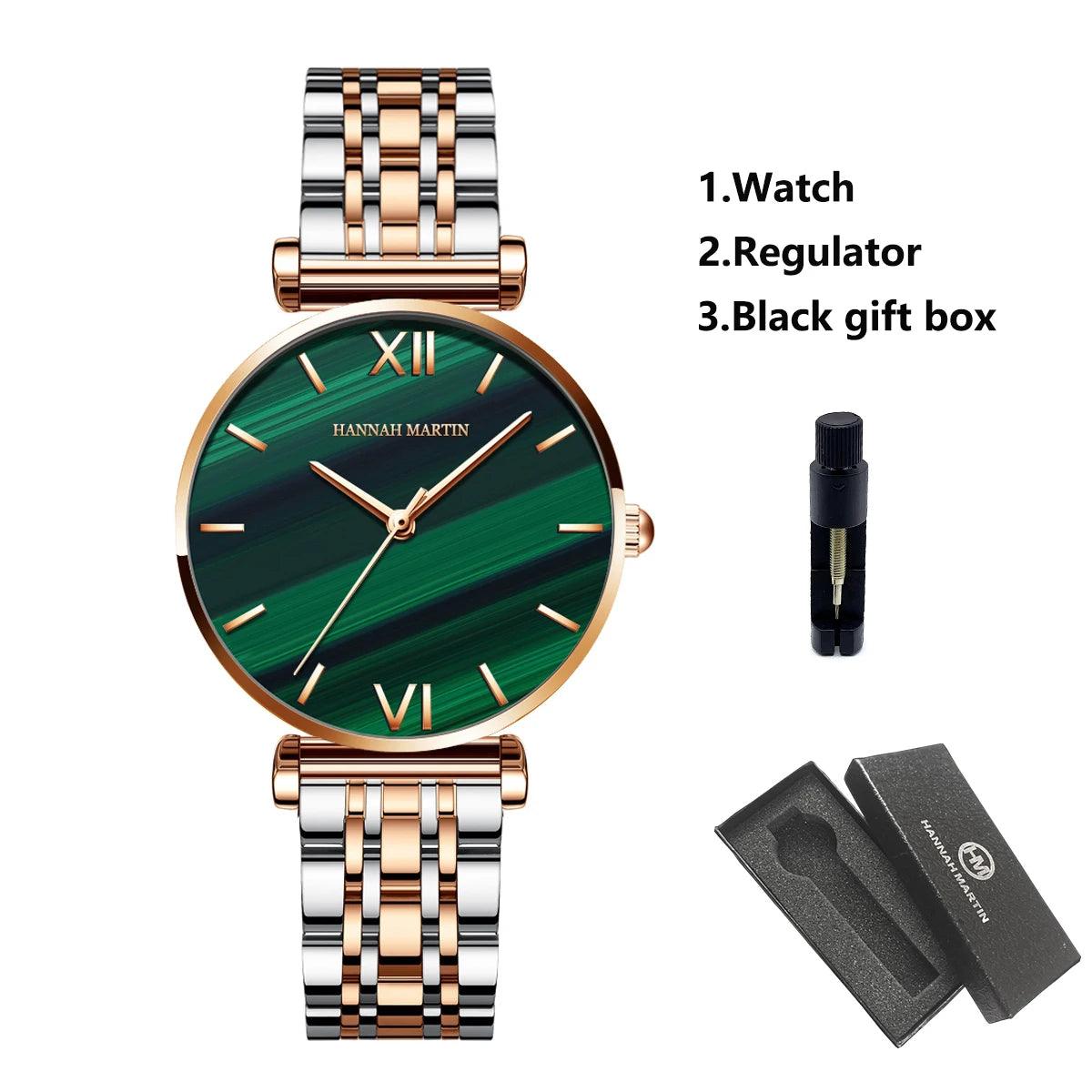 Luxury Fashion Elegant Rose Gold Tone Stainless Steel Women Watch Quartz Simple Round Dial Waterproof Wristwatches