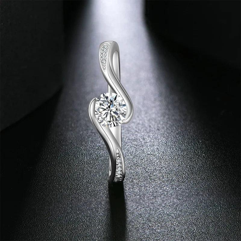 5.0mm Round Cut Solitaire Moissanite Diamond Antique Style Sterling Silver Engagement Wedding Fine Jewellery Rings