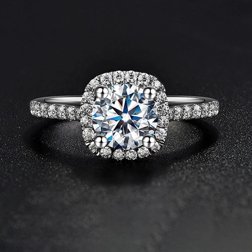 925 Sterling Silver 0.5-3ct VVS1 D Colour Moissanite GRA Certified Diamonds Wedding Engagement Rings, Fine Jewellery