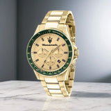 Original Luxury Maserati Men's Watch SFIDA Challenge Series Luxury Business Trendy Black Gold Steel Belt Watch