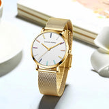 Top Brand Elegant Bohemian Style Women Watches  Simple Stainless Steel Mesh Strap Quartz Fashion Bracelet Watches