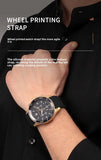 Amazing Gold Maserati Men's Watch Sports Leisure Luxury Europe and America Large Dial Black Silicone StrWatch.