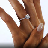 Amazing 925 Sterling Silver GRA Certified VVS1 D Color Moissanite Solitaire Wedding Engagement Fine Rings for Women