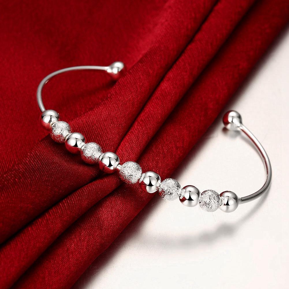Fashion 925 Sterling Silver Lucky Beads charm Bangles For Women - Charm Bracelets Luxury Designer Jewellery - The Jewellery Supermarket