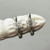 Excellent 1Carat Radiant/Asscher Cut Moissanite Diamond Rings 925 Silver Wedding Engagement GRA Certified Jewellery