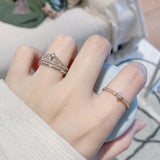 18K Rose Gold Plated D Color Moissanite Diamonds Crown Ring Set - 100% 925 Sterling Silver Fine Jewellery - The Jewellery Supermarket