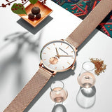 Fashionable Elegant Top Brand Women Watches Original Quartz Movement Stainless Steel Mesh Belt Women Dress Watches