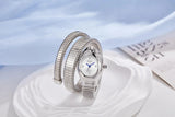 Unique Design Snake Watches for Women - Luxury Stainless Steel Quartz Fashion Lady Dress Jewellery