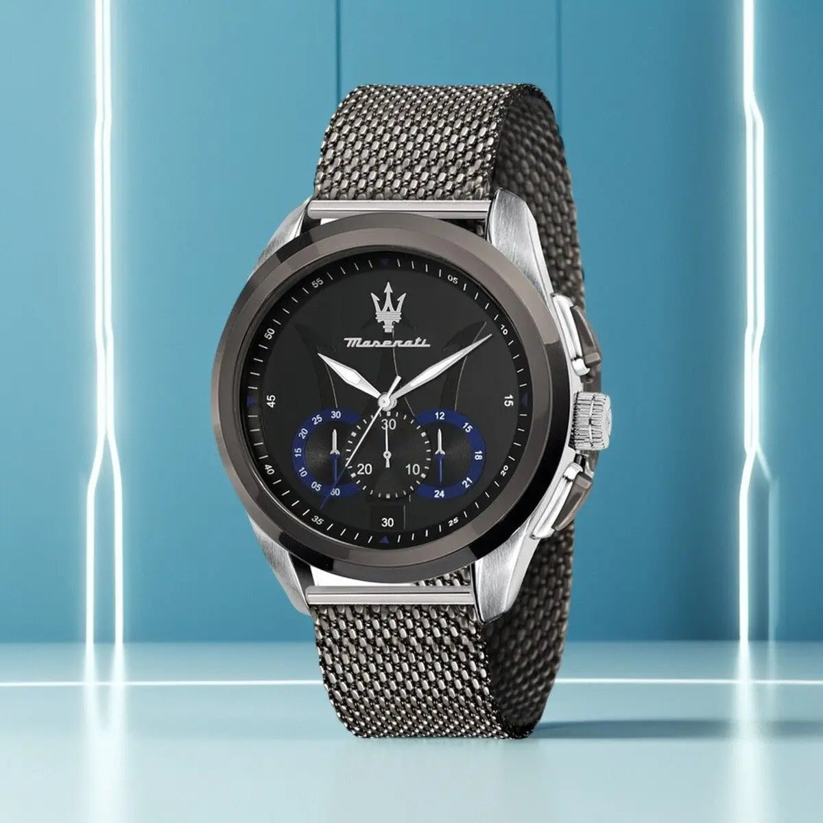 Original Maserati Men's Watch Quartz Darth Vader Waterproof Leather Strap Watches, Luxury, Precision Italian style