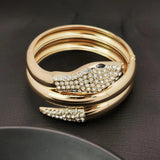 Punk Snake Cuff Bracelet Rhinestone Animal Alloy Bangles for Women - Statement Fashion Jewellery Big Bracelets