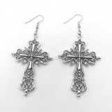 Gothic Design Dark Style Cross Pendant Earrings - Rock Punk Goth Fashion Christian Earrings For Women - The Jewellery Supermarket