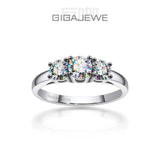 Amazing 1.0ct 4.5mm+2X4.0mm Round Cut D VVS1 Moissanite Diamonds 925 Silver Wedding Engagement Rings for Women