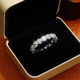 Adorable 18K YGP 2.2 CT Moissanite Diamonds Eternity Rings for Women - Engagement Wedding Fine Rings - The Jewellery Supermarket