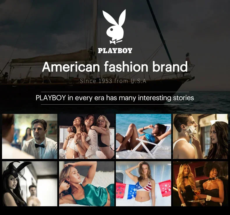 PLAYBOY Luxury Original Silicone Strap Fashion Casual Quartz High Quality Waterproof Watches for Men