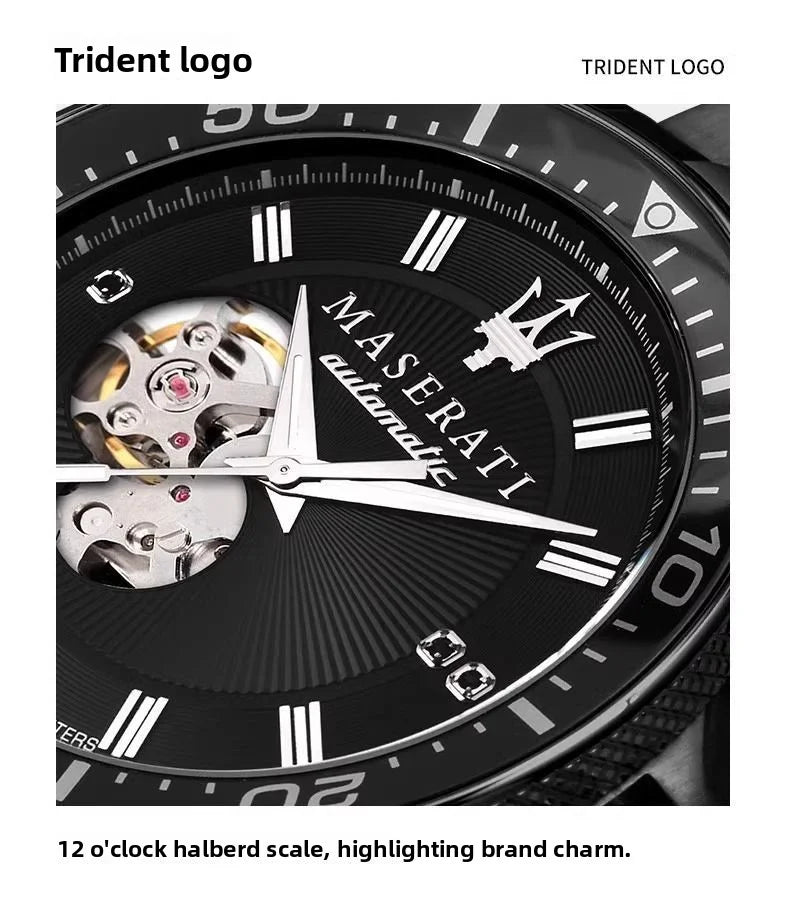 Maserati Hollowed Out automatic Mechanical Watch Europe and the United States Big Dial Leisure Business Wrist Watch