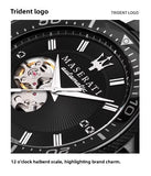 Maserati Hollowed Out automatic Mechanical Watch Europe and the United States Big Dial Leisure Business Wrist Watch
