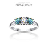 Amazing 1.0ct 4.5mm+2X4.0mm Round Cut D VVS1 Moissanite Diamonds 925 Silver Wedding Engagement Rings for Women