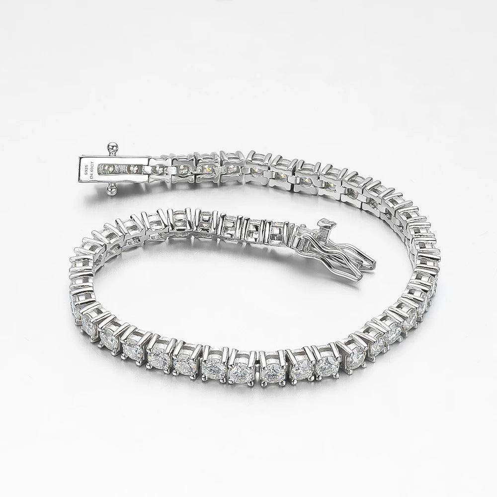 Superb Sterling Silver Real 3-5mm Moissanite Diamonds Bracelets For Women, Sparkling Wedding Party Fine Jewellery - The Jewellery Supermarket