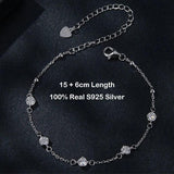 Charming Bubble Full 3mm 0.1CT D Colour Moissanite Diamonds Silver Bracelets For Women, Bezel Link Hand Bracelets - The Jewellery Supermarket