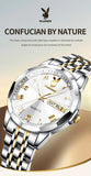 PLAYBOY Fashion Luxury High Quality Original Stainless Steel Waterproof Dual Calendar Luminous Quartz Men Watch