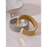 New Waterproof Stainless Steel Metal Wide Open Bracelet Bangle for Women High Quality Statement Daily Jewellery - The Jewellery Supermarket