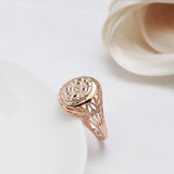 New Arrival 14K Rolled Rose Gold Fashion Glossy Unique Pattern Round Rings Ethnic Bride Wedding Jewellery