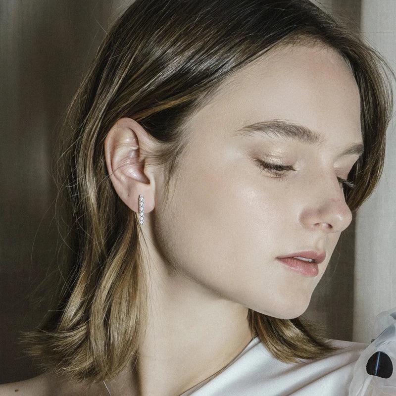 Excellent 18KGP D Colour VVS1 Moissanite Diamonds Clip Hoop Earrings for Women, Silver Fine Fashion Charm Jewellery - The Jewellery Supermarket