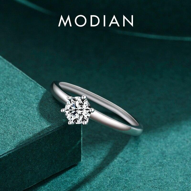 Authentic Sterling Silver Charm Simple Round Clear AAAA Simulated Diamond Rings - Fine Statement Jewellery - The Jewellery Supermarket