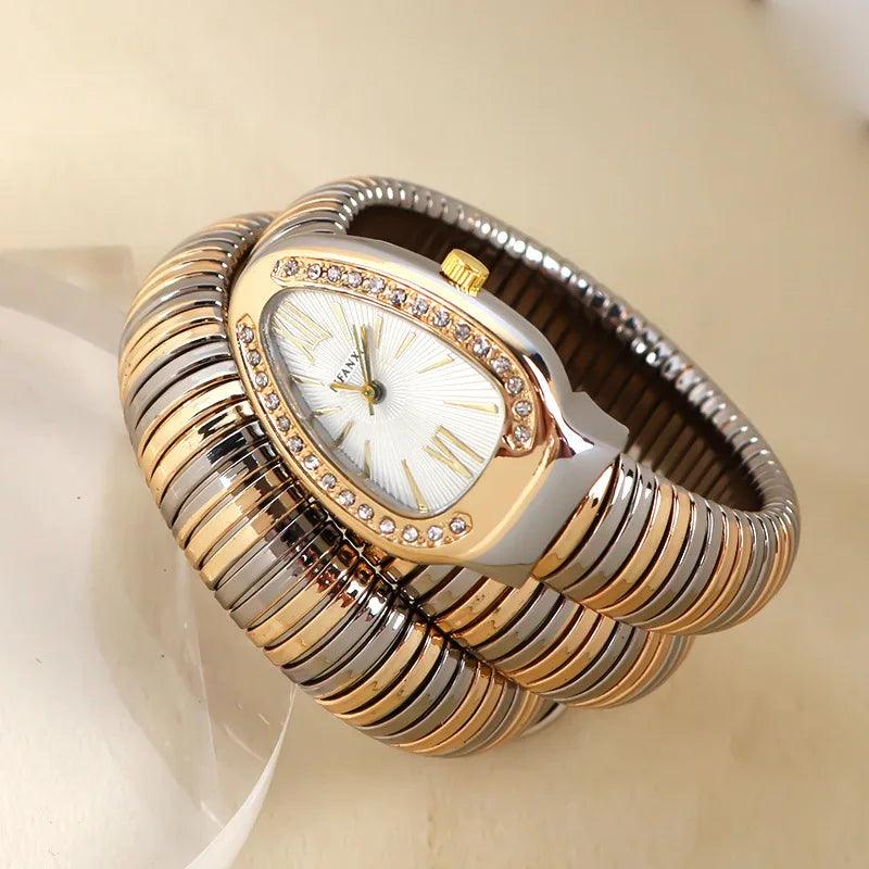 Brand New Classic Fashion Retro Style Snake Head Women's Watch - Luxury Roman Digital Dial AAA Gold Colour Gift