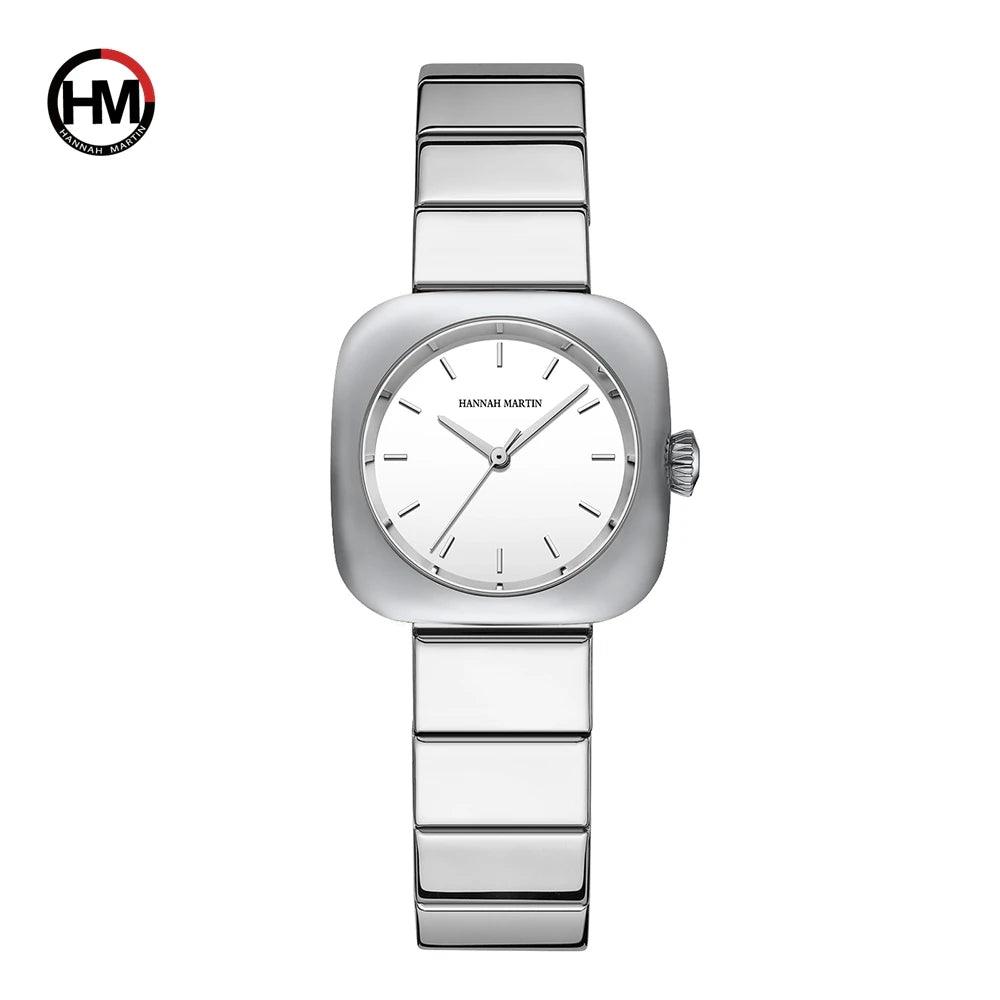 Elegant Minimalist Rose Gold Plated Elliptic Women's Watches,  Square Japanese Movement Casual Fashion Wristwatches