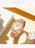 Elegant Luxury Women Watch Quartz Movement Shell Dial Rhinestone Stainless Steel Fashion Waterproof Wristwatches