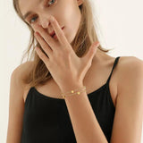 Elegant  Gold Colour Stainless Steel Chain Bracelets for Women, Dainty Stars Charm Link Adjustable Jewellery - The Jewellery Supermarket