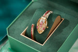 New Arrival Fashion Snake Design Women Bracelet Watches Inlaid with Rhinestones Cuff Bangle Quartz Jewellery Watches