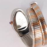 Unique Snake Shaped Design Bracelet Gold Silver Watches for Women Luxury Bangle Quartz Watches