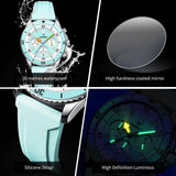 Stunning Top Brand Fashion Trend Elegant Original Silicone Strap Waterproof  Multifunction Quartz Wrist Watches