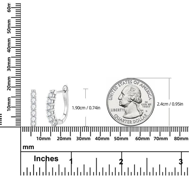 Excellent 18KGP D Colour VVS1 Moissanite Diamonds Clip Hoop Earrings for Women, Silver Fine Fashion Charm Jewellery - The Jewellery Supermarket