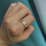 Luxury Rolled 14K Rose Gold Bride Wedding Rings For Women with AAA Zircon Diamonds - Ethnic Fine Jewellery
