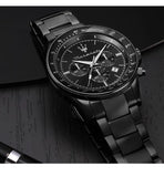 Original Luxury Maserati Men's Watch SFIDA Challenge Series Luxury Business Trendy Black Gold Steel Belt Watch