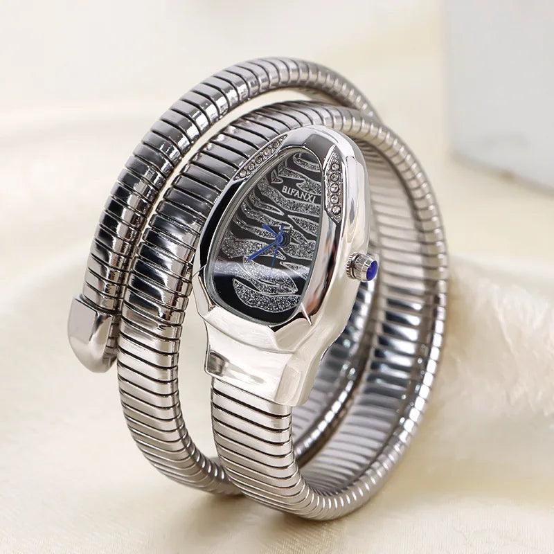 Classic Unique Snake Head  Fashion Retro Style Luxury Cubic Diamonds Bling Women's Watches - Ideal Gifts